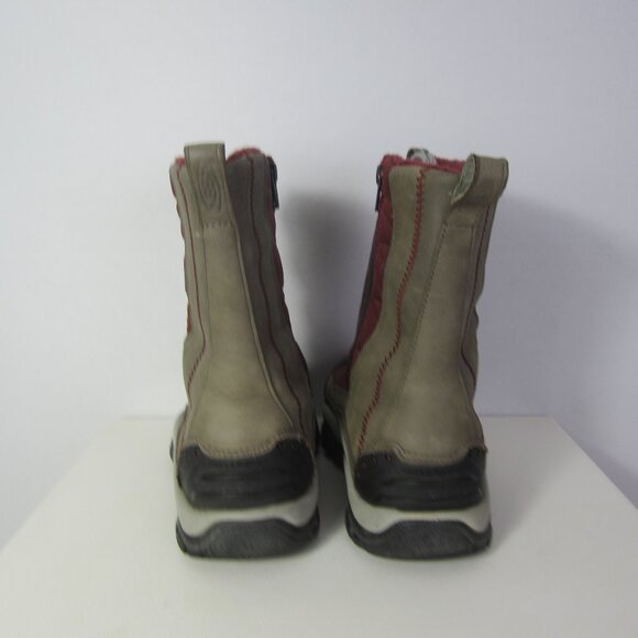 Keen Women 8 Vail Red Tan Leather  Insulated Waterproof Lace Zip Boots 38.5 - Picture 4 of 16